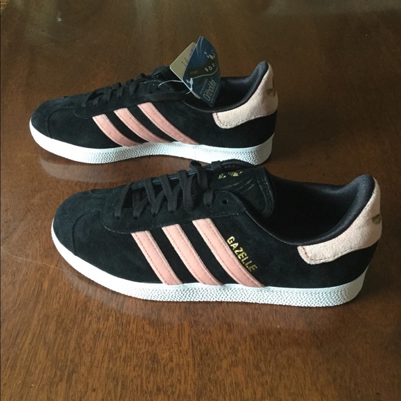 Adidas Shoes - ADIDAS Black Suede w/Pink & Gold. NIB. Sz.7